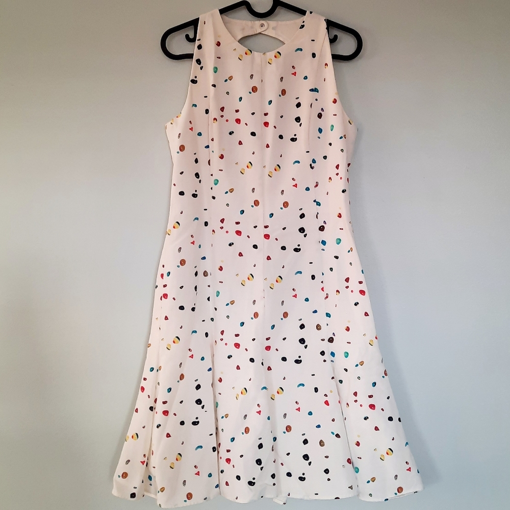 Akris Punto Multicolor Boulder Print Flounce Hem Dress - Picture 2 of 8